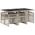 Set comedor jardín 7 pzas y cojines ratán sintético gris