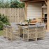 Set comedor de jardín 9 pzas con cojines ratán sintético