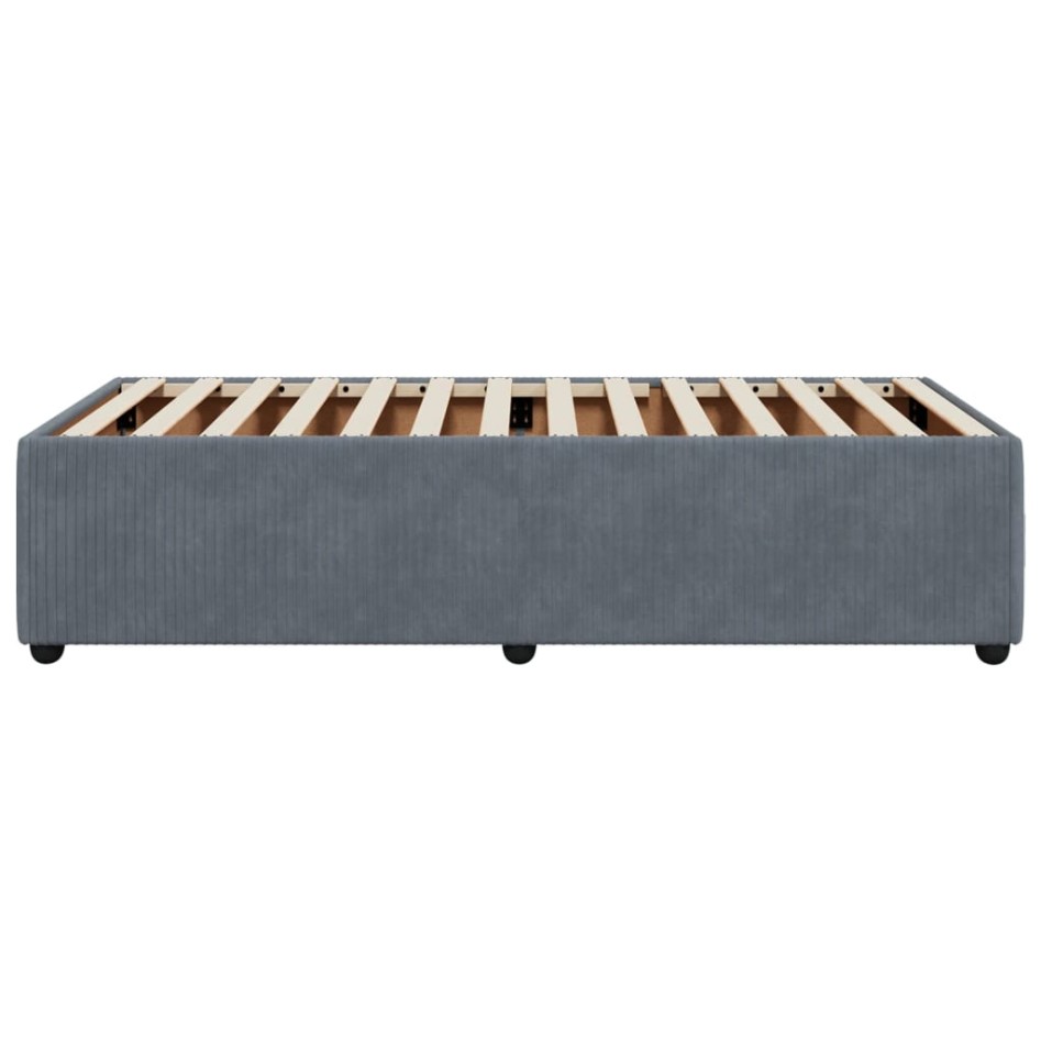 Estructura de cama sin colchón terciopelo gris oscuro 80x200