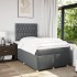 Cama box spring con colchón tela gris oscuro 120x200