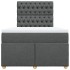 Cama box spring con colchón tela gris oscuro 120x200