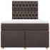 Cama box spring con colchón tela marrón oscuro 120x200