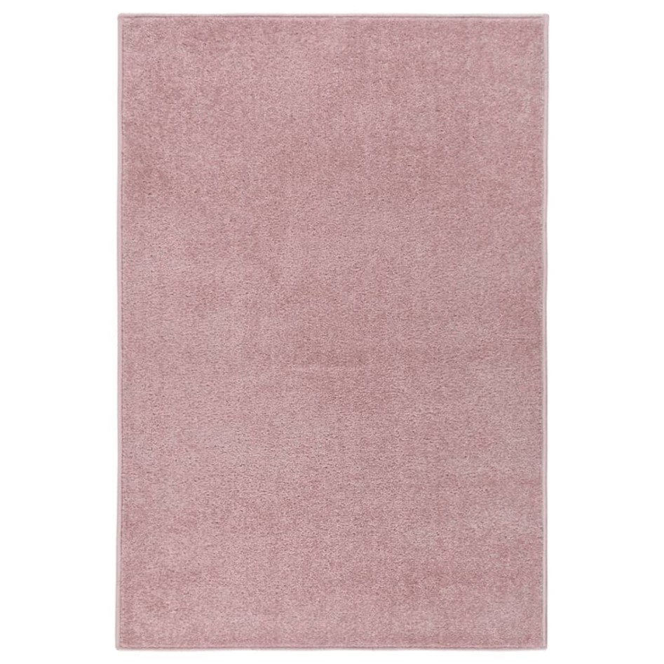 Alfombra de pelo corto rosa 200x290