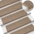 Alfombrilla autoadhesiva escalera sisal 15 uds arena 65x21x4