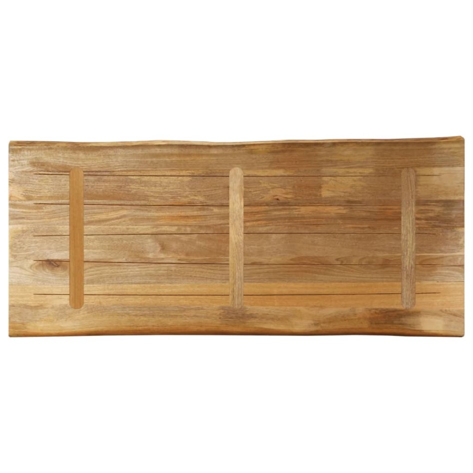Tablero de mesa borde natural madera maciza mango 140x60x2,5