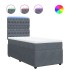 Cama box spring con colchón terciopelo gris oscuro 80x200