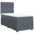Cama box spring con colchón terciopelo gris oscuro 80x200