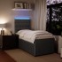 Cama box spring con colchón terciopelo gris oscuro 80x200