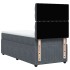 Cama box spring con colchón terciopelo gris oscuro 80x200