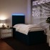 Cama box spring con colchón terciopelo azul 90x190