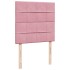 Cama box spring con colchón terciopelo rosa 90x190