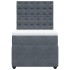 Cama box spring con colchón terciopelo gris oscuro 90x190
