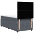 Cama box spring con colchón terciopelo gris oscuro 90x190