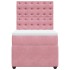 Cama box spring con colchón terciopelo rosa 90x190