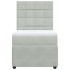 Cama box spring con colchón terciopelo gris claro 90x190