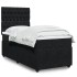 Cama box spring con colchón terciopelo negro 90x200