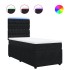 Cama box spring con colchón terciopelo negro 90x200