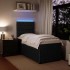 Cama box spring con colchón terciopelo negro 90x200