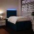 Cama box spring con colchón terciopelo azul 120x200