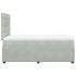 Cama box spring con colchón terciopelo gris claro 120x200
