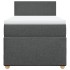 Cama box spring con colchón tela gris oscuro 80x200