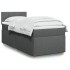 Cama box spring con colchón tela gris oscuro 80x200