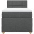 Cama box spring con colchón tela gris oscuro 80x200