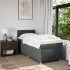 Cama box spring con colchón tela gris oscuro 80x200