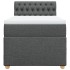 Cama box spring con colchón tela gris oscuro 80x200