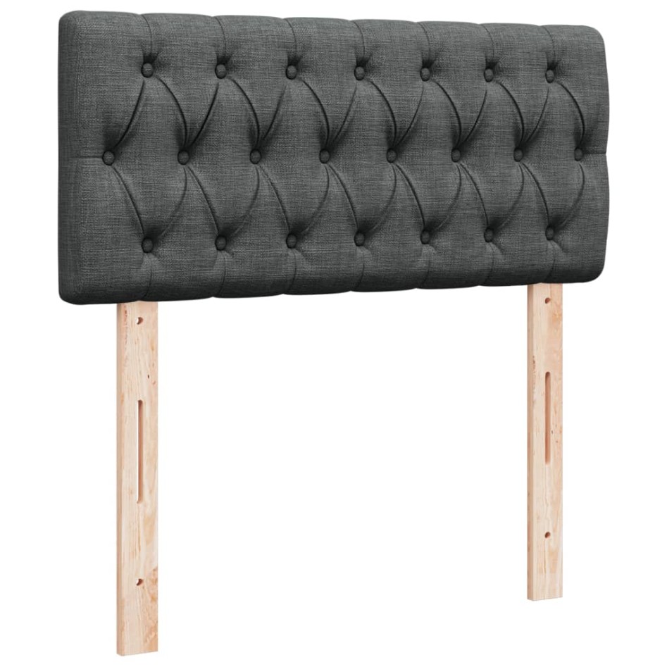 Cama box spring con colchón tela gris oscuro 80x200