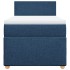 Cama box spring con colchón tela azul 90x190