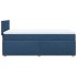 Cama box spring con colchón tela azul 90x190