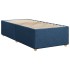 Cama box spring con colchón tela azul 90x190
