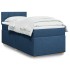 Cama box spring con colchón tela azul 90x190