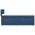 Cama box spring con colchón tela azul 90x190