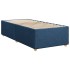 Cama box spring con colchón tela azul 90x190