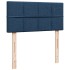 Cama box spring con colchón tela azul 90x190
