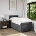 Cama box spring con colchón tela gris oscuro 90x190