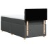 Cama box spring con colchón tela gris oscuro 90x190