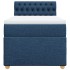 Cama box spring con colchón tela azul 90x190