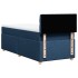 Cama box spring con colchón tela azul 90x190
