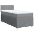 Cama box spring con colchón tela gris claro 90x190