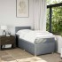 Cama box spring con colchón tela gris claro 90x190