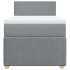 Cama box spring con colchón tela gris claro 90x190