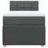 Cama box spring con colchón tela gris oscuro 90x190