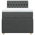 Cama box spring con colchón tela gris oscuro 90x190
