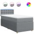 Cama box spring con colchón tela gris claro 90x190
