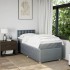 Cama box spring con colchón tela gris claro 90x190