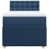 Cama box spring con colchón tela azul 90x190