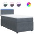 Cama box spring con colchón terciopelo gris oscuro 80x200